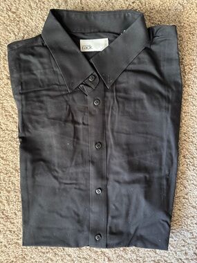 The Rack Men’s Black Dress Shirt - Classic Point Collar